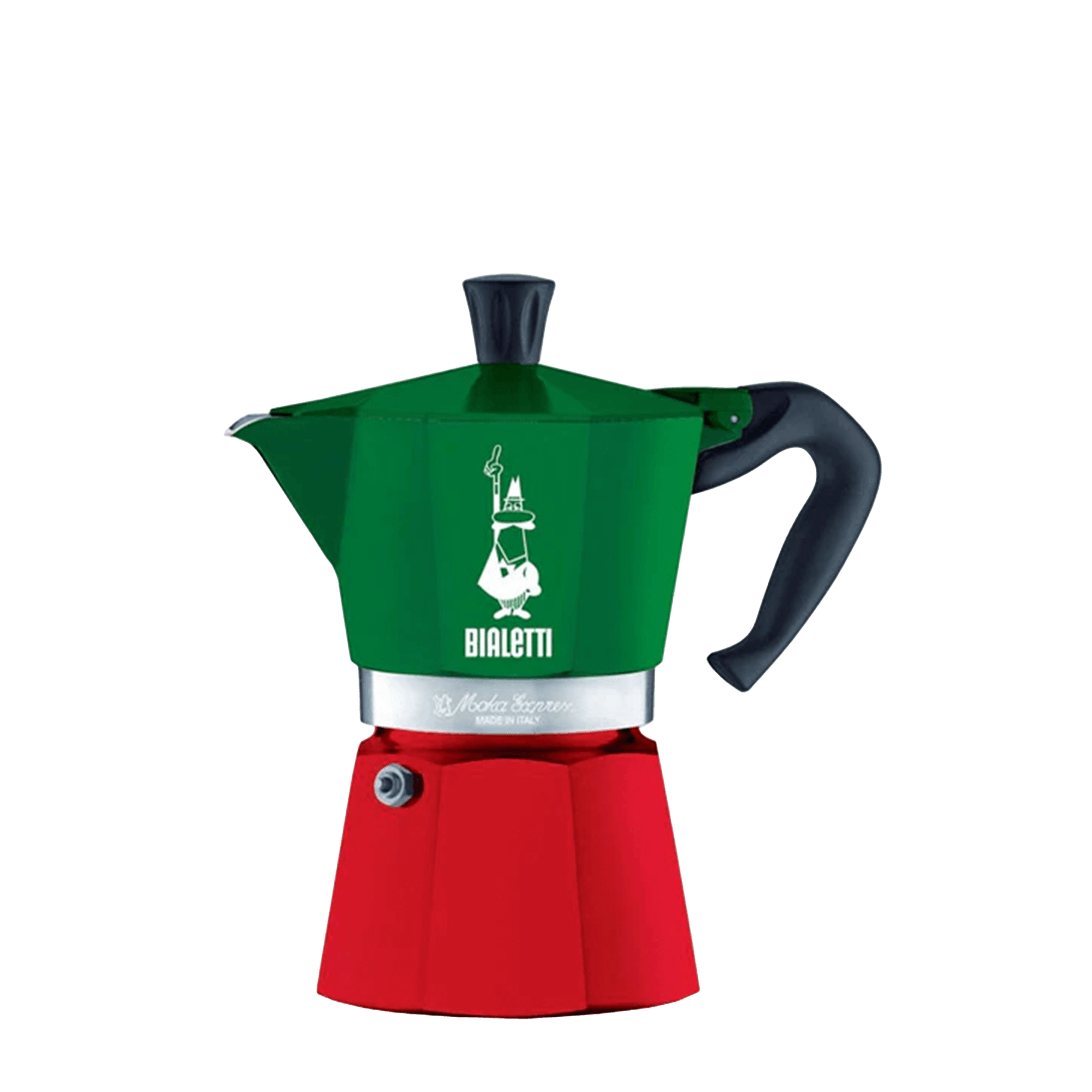Small Bialetti Coffee Maker in Italian Flag Colours