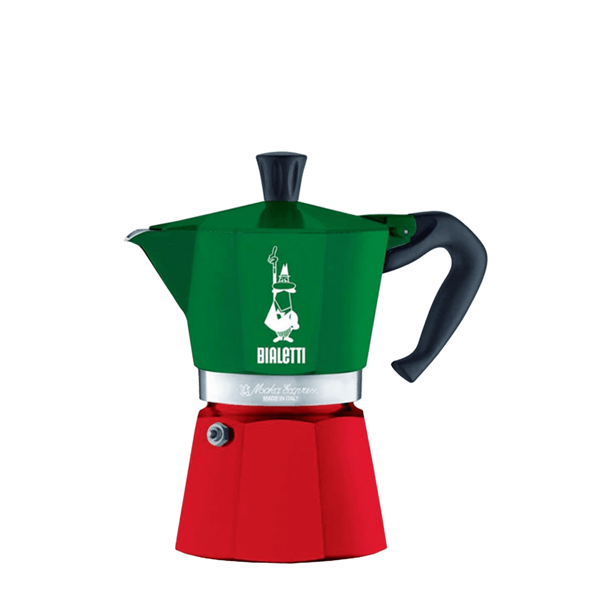 Small Bialetti Coffee Maker in Italian Flag Colours